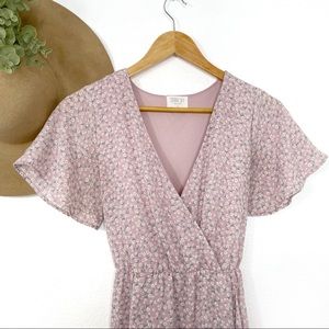 SIENNA SKY• pink floral wrap dress